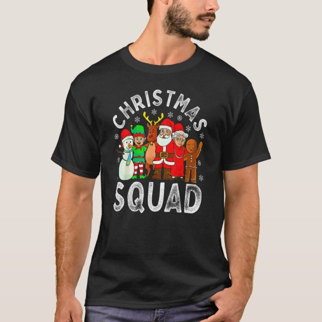 Camiseta Christmas Squad Santa Family Matching Pajamas Xmas (Anverso)