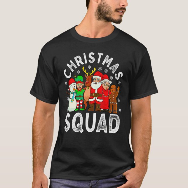Camiseta Christmas Squad Santa Family Matching Pajamas Xmas (Anverso)
