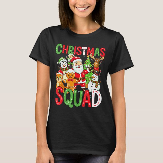Camiseta Christmas Squad Santa Family Matching Xmas  (Anverso)