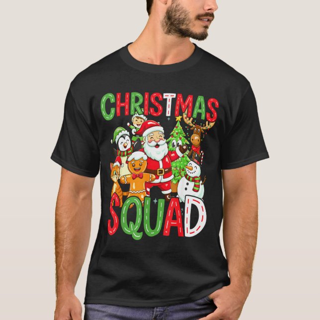 Camiseta Christmas Squad Santa Family Matching Xmas  (Anverso)