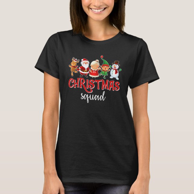 Camiseta Christmas Squad Santa Reindeer Boys Girls Kids Xma (Anverso)