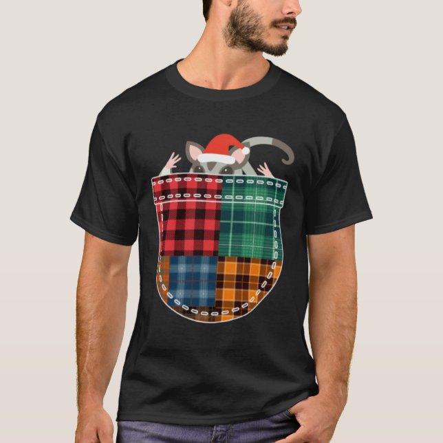 Camiseta Christmas Sugar Glider with Santa Hat in Plaid Poc (Anverso)