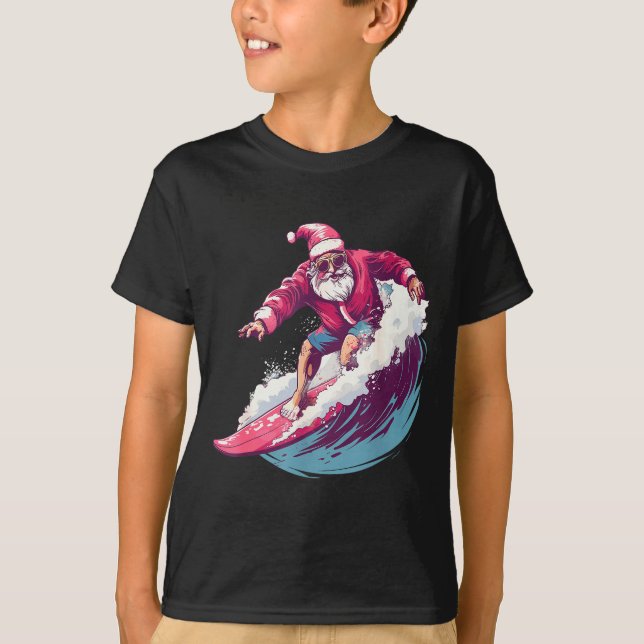 Camiseta Christmas Surfing Santa Surfboarder Surf Lover Xma (Anverso)