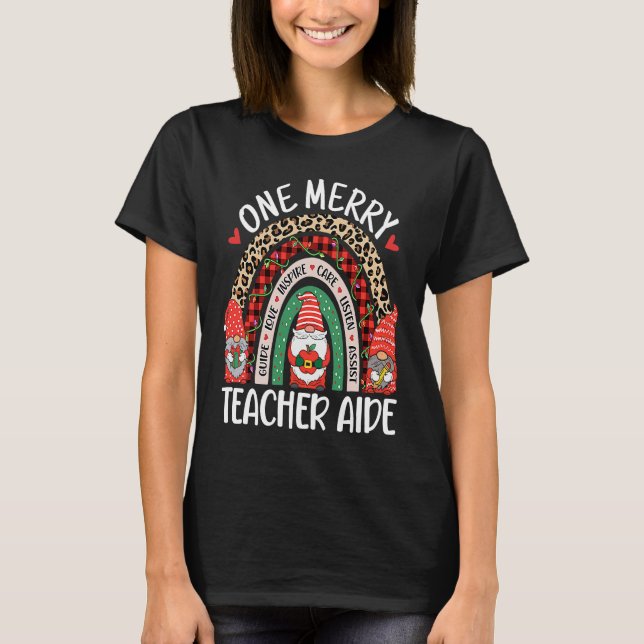 Camiseta Christmas Teacher Aide  Gnomes Assistant Teacher (Anverso)