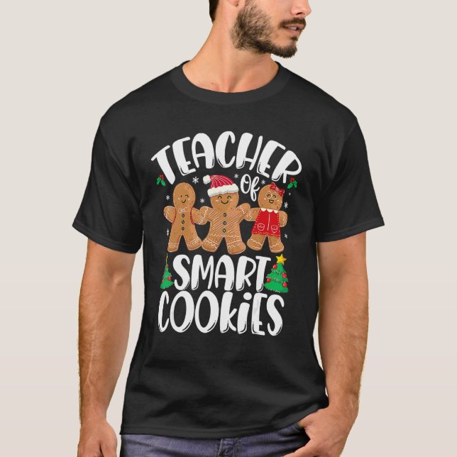 Camiseta Christmas Teacher Cute Gingerbread Cookies (Anverso)