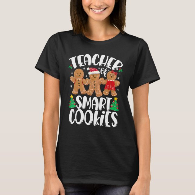 Camiseta Christmas Teacher Cute Gingerbread Cookies (Anverso)