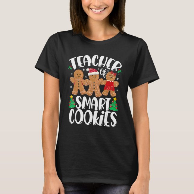 Camiseta Christmas Teacher Cute Gingerbread Cookies (Anverso)