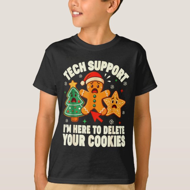 Camiseta Christmas Tech Suprt Here To Delete Cookies Xmas M (Anverso)