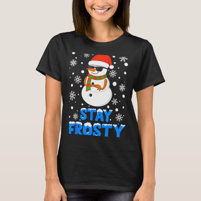 Camiseta Christmas Tee Funny Frosty Xmas Cool Snowman Women (Anverso)