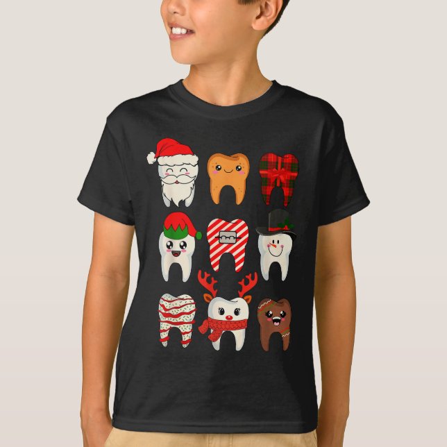 Camiseta Christmas Teeth Dentist Xmas Reindeer Santa Squad  (Anverso)