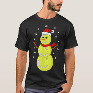 Camiseta Christmas Tennis Balls Snowman Kids Funny Tennis C