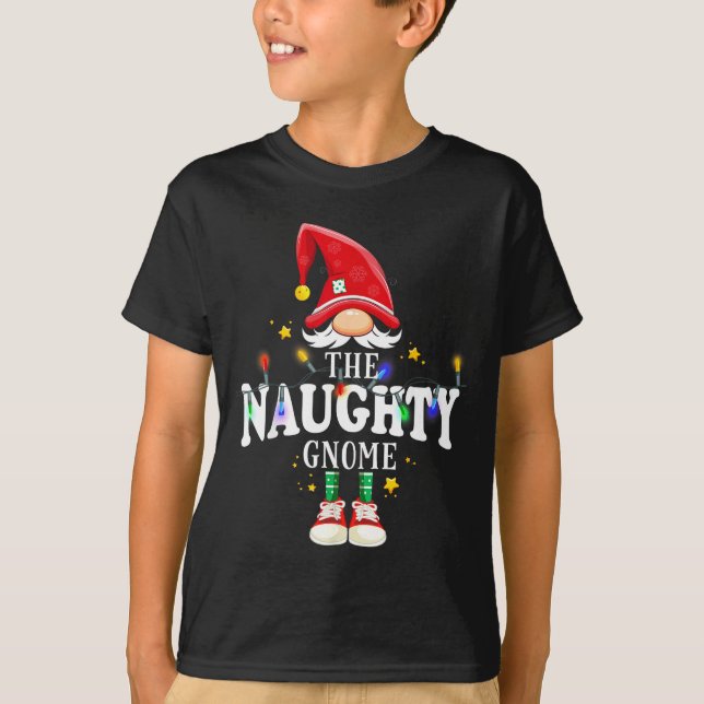 Camiseta Christmas The Naughty Gnome X-mas Matching Pjs  (Anverso)