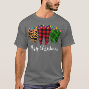 Camiseta Christmas Tooth Dentist Dental Assistant Teeth Leo