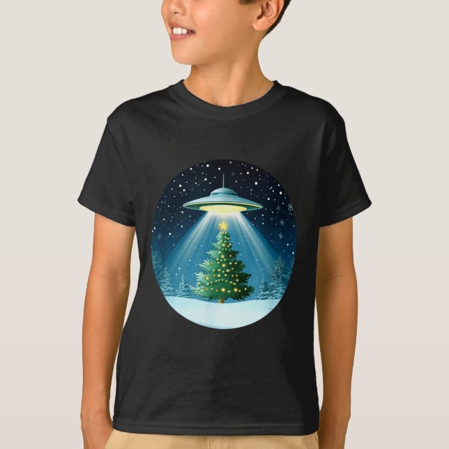 Camiseta Christmas Tree Beamed By Ufo For Interstellar Holi (Anverso)
