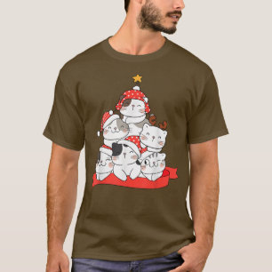 Camiseta Christmas Tree Cats funny Cute Men Women Boys Girl