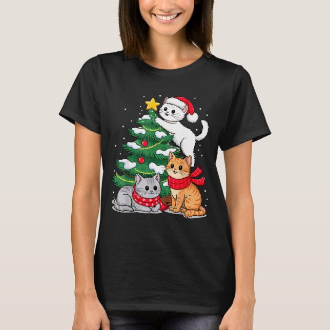 Camiseta Christmas Tree Cats Xmas  (Anverso)