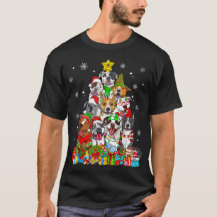 Camiseta Christmas Tree Lights Pitbull Dog Lover Xmas Pajam