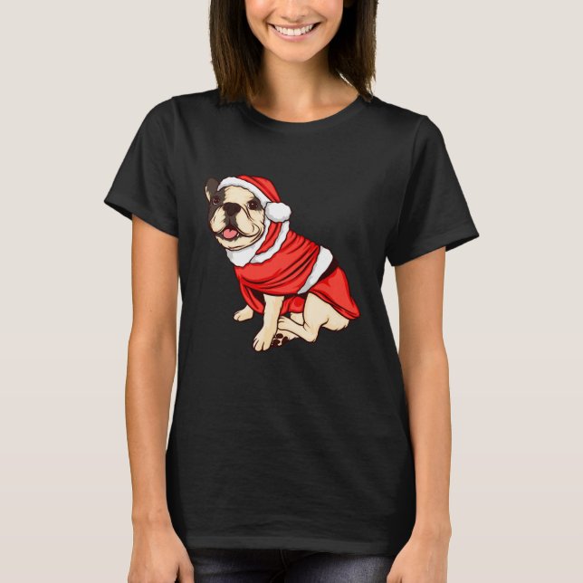 Camiseta Christmas Tree Lights Santa Dog Xmas Boys Pugmas (Anverso)