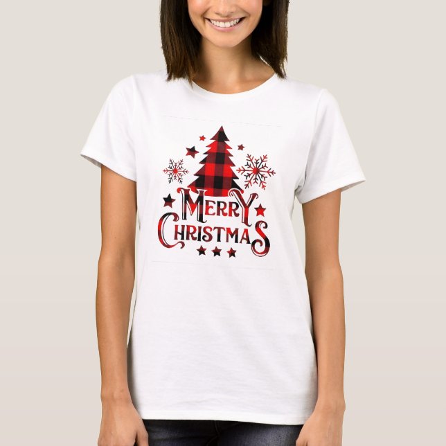 Camiseta Christmas Tree – Merry Christmas T-Shirt Design (Anverso)