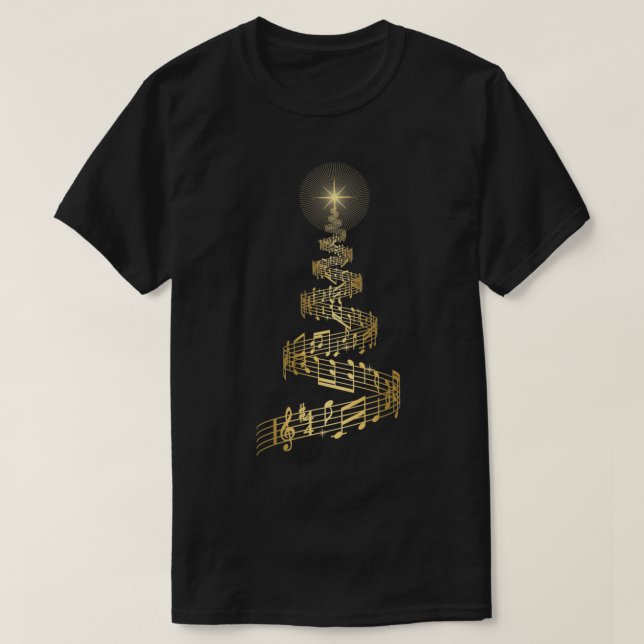 Camiseta Christmas Tree Music Notes T Musical Xmas Tree Gi (Diseño del anverso)
