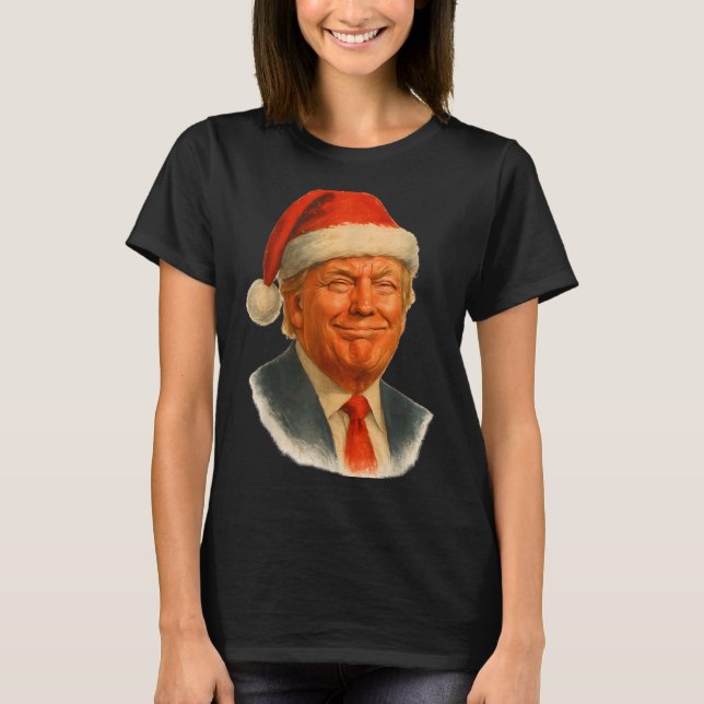 Camiseta Christmas Trump Face Santa Funny Xmas Meme Men Wom (Anverso)