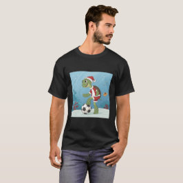 Camiseta Christmas Turtle playing football