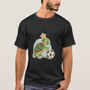 Camiseta Christmas Turtle with Soccer Ball