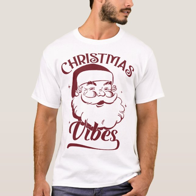 Camiseta Christmas Vibes Vintage Design (Anverso)