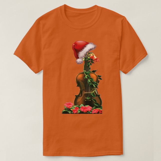 Camiseta Christmas Violin with Santa hat (Diseño del anverso)