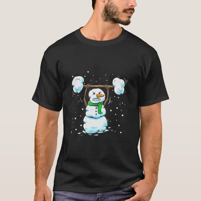 Camiseta Christmas Weightlifting Snowman Shirt Funny Snowma (Anverso)