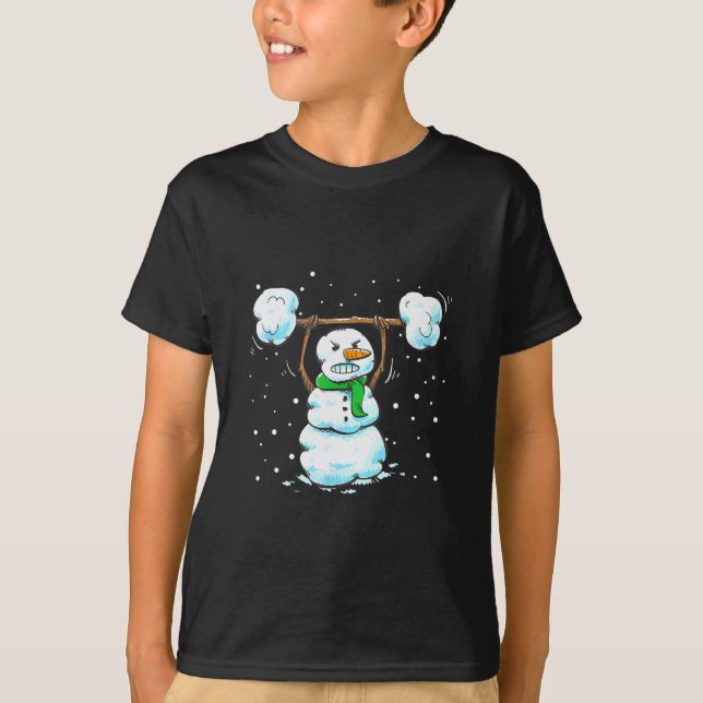 Camiseta Christmas Weightlifting Snowman Shirt Funny Snowma (Anverso)