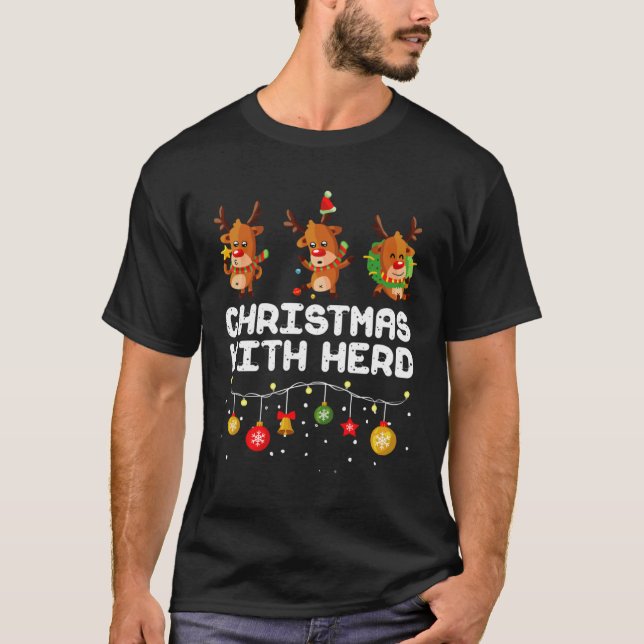 Camiseta Christmas With My Herd  Christmas  Outfit (Anverso)