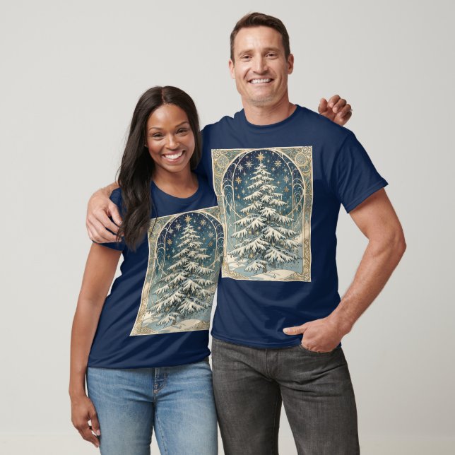 Camiseta Christmas Yule Tree With Snow Laden Branches (Unisexo)
