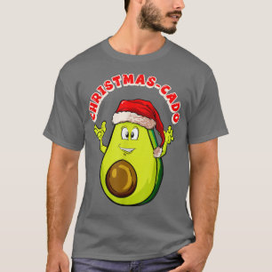 Camiseta ChristmasCado Cute Aguacate En Santa Hat