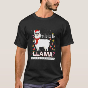 Camiseta Christmasfa LA LA Llama Santa Hat árbol de navidad