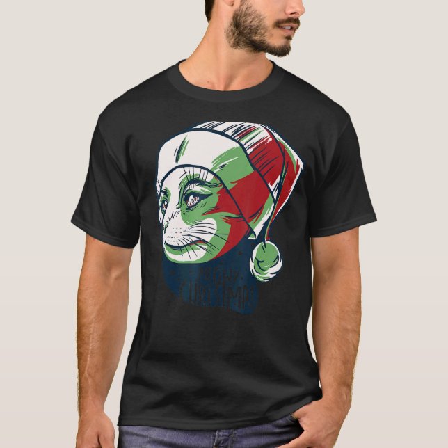 Camiseta Christmask Cat Meowy Catmas Men Women (Anverso)