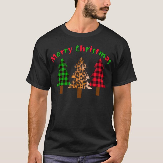 Camiseta Christmasree Merry Christmas Plaid Navidades Joy f (Anverso)