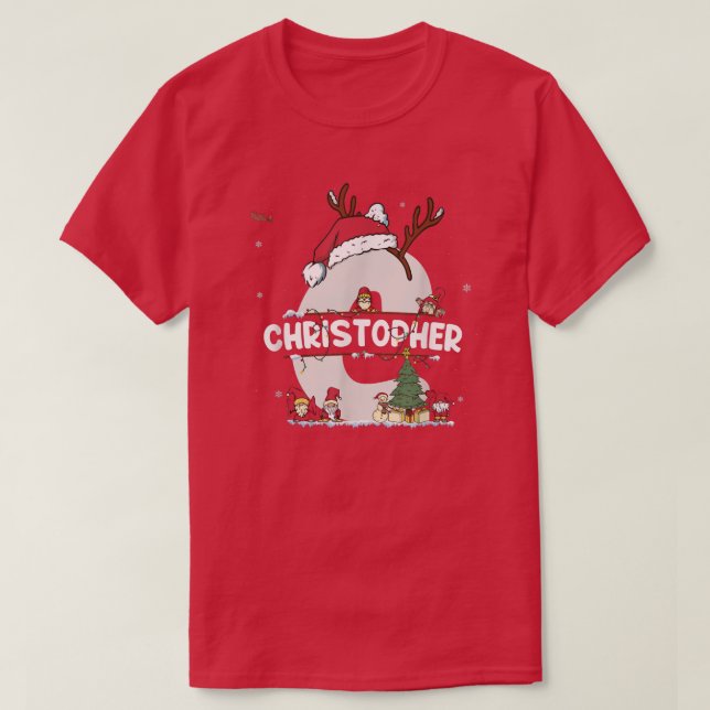 Camiseta Christopher Christmas tee w Christopher Name for f (Diseño del anverso)