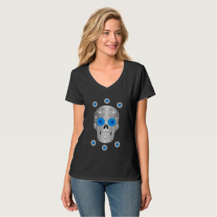 Camiseta Chrome Calavera (Rosa azul) Baby Bodysuit