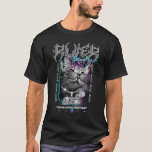 Camiseta Chrome Cat Estética Arriesgada Ropa Urbana
