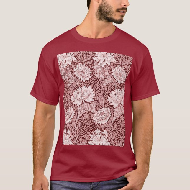 Camiseta Chrysanthemum Maroon, William Morris (Anverso)