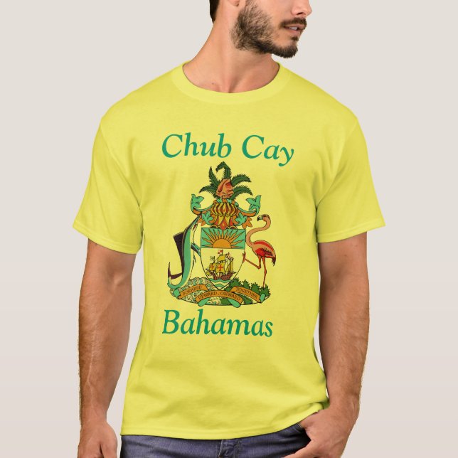 Camiseta Chub Cay, Bahamas con escudo de armas (Anverso)