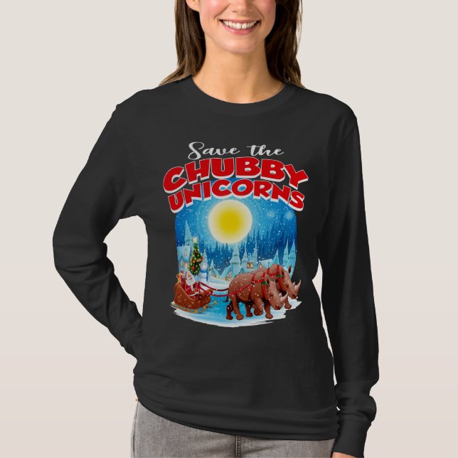 Camiseta Chubbies Salvan A Los Navidades Rinocerontes De Ch (Anverso)
