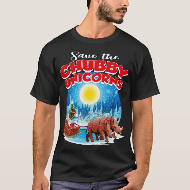 Camiseta Chubbies Salvan A Los Navidades Rinocerontes De Ch (Anverso)