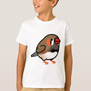Camiseta Chubby Brown Zebra Finch con pies Naranjas