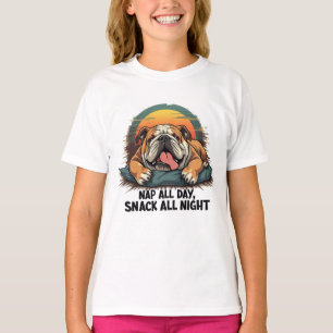 Camiseta Chubby Bulldog Inglés Nap And Snack
