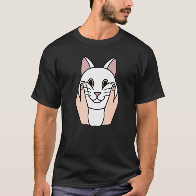 Camiseta Chubby Cheeks Mascota de gato blanco (Anverso)