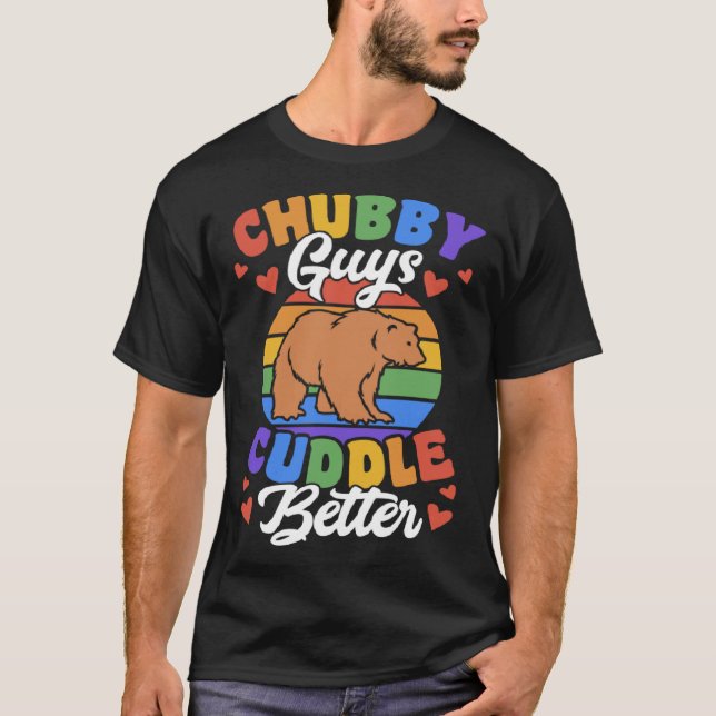 Camiseta Chubby Guys Cuddle Better Gay Grizzly Bear Pride M (Anverso)