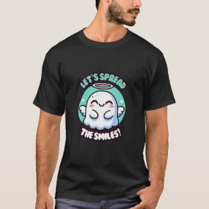 Camiseta Chubby Kawaii Ghost Sonriendo como un ángel