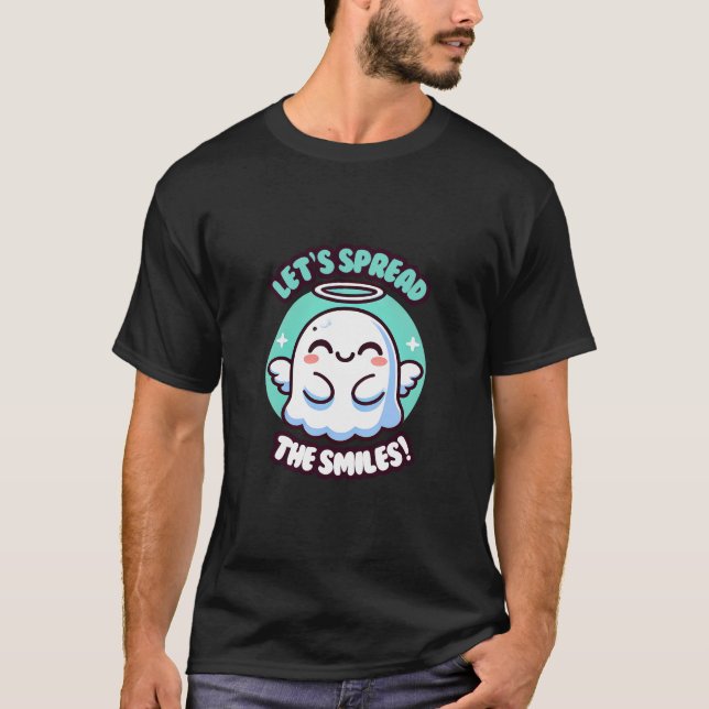 Camiseta Chubby Kawaii Ghost Sonriendo como un ángel (Anverso)